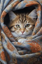 Poster Poes | Katten Poster | Kitten Poster | Schattige Kitten | Woondecoratie | 51x71cm | RTB | Geschikt om in te Lijsten
