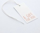 50x Cadeaulabels 'A gift for you' Wit-Roze