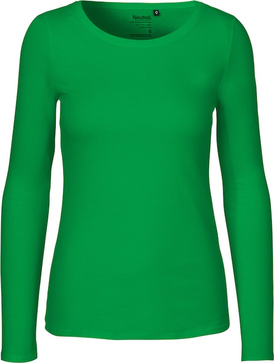 Ladies Long Sleeve T-Shirt met ronde hals Green - XS