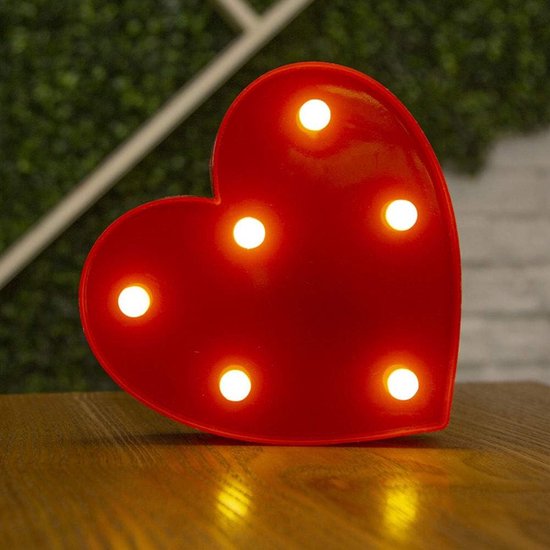 Coeur Lumineux - 16 cm - Rouge - LED