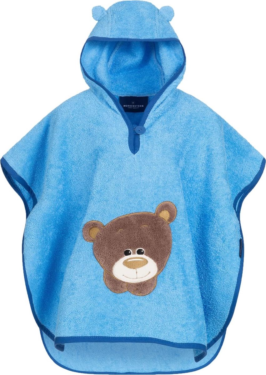 Morgenstern Badponcho voor kinderen, baby, meisjes, jongens, badstof, capuchon, 100% katoen, 1 - 3 jaar