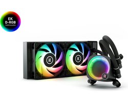 EKWB EK-Nucleus AIO CR240 Lux D-RGB - Vloeistof-koelsysteem - afmeting radiator 240mm - voor Intel LGA 1700, 115x, 1200, 2011, 2011-3, 2066 - AMD AM5, AM4 - 3 x 120 mm RGB fans - Koper, Aluminium - zwart