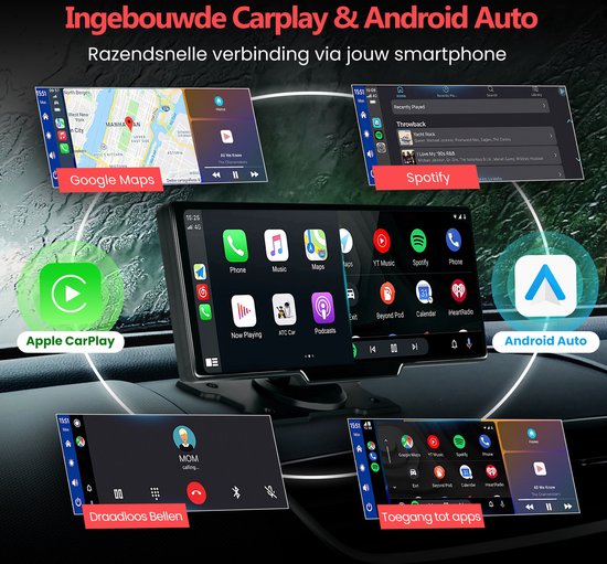 Oxide Informeer aanplakbiljet Quality4Less™ - Luxe Navigatiesysteem Auto - 10 Inch - Ingebouwde Dashcam  4K - Apple... | bol.com