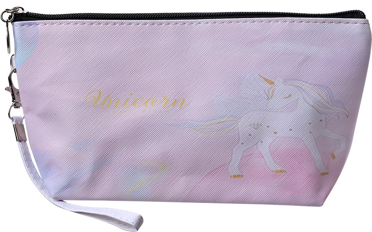 Juleeze Toilettas Dames 23x13 cm Roze Polyester Eenhoorn