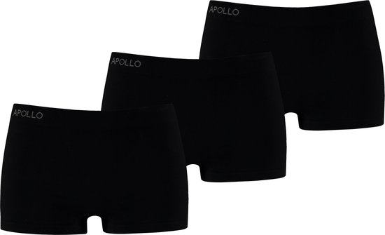 Apollo - Dames hipster - Zwart - Maat M - 3-Pack - Dames ondergoed - Sloggie ondergoed - Dames boxershort