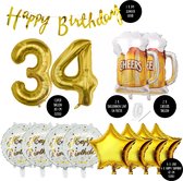 Ballon Numéro Anniversaire 34 Ans Hommes Bières - Forfait Fête Snoes Ballons Cheers & Beers - Herman