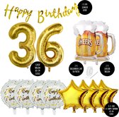Ballon Numéro Anniversaire 36 Ans Hommes Bières - Forfait Fête Snoes Ballons Cheers & Beers - Herman