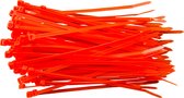 Kortpack - Kabelbinders/Tyraps 200mm lang x 4.8mm breed - Neon Oranje - 100 stuks - Treksterkte: 22,2KG - Bundeldiameter: 50mm - Bundelbandjes - Lichten op onder Blacklight - (099.2081)