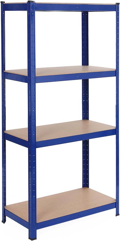 Metalen Stellingkast Voor Zwaar Gebruik - Opbergrek, 4 Verstelbare Legplanken, Insteekrek Voor Kelder, Garage, Werkplaats - Blauw