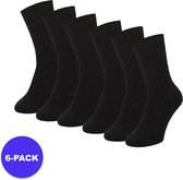 Apollo (Sports) - Noorse Wollen Werksokken - Zwart - Maat 43/46 - 6-Pack - Voordeelpakket