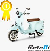 BEST GETEST - elektrische scooter - Retelli Vecchio Classico 24ah - blauw - Brom/snor - retro - incl kenteken, tenaamstelling en rijklaar maken