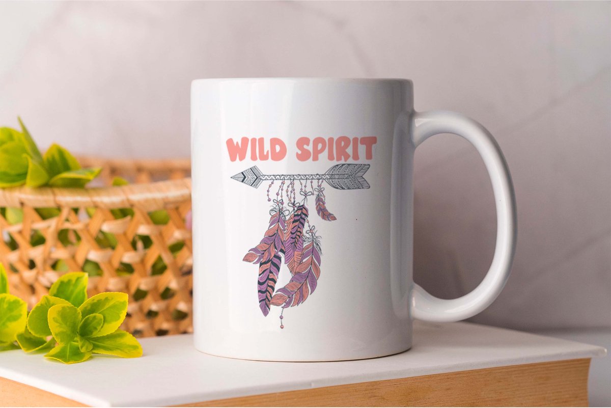 Mok Wild Spirit - Love - Gift - Cadeau - Coffee - Baby - Luck - Soul - Wild - Geluk - Ziel - Cute