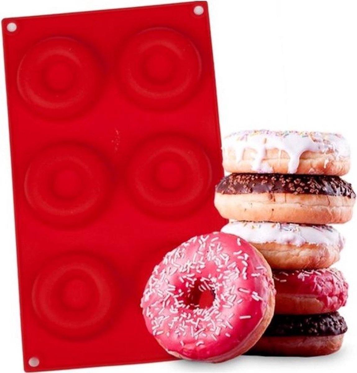 CHPN - Donutvorm - Donutmal - Donut - Donut maker - Siliconen Bakvorm - voor 6 Donuts - Donutmaker Vorm/Mal - Donut mal