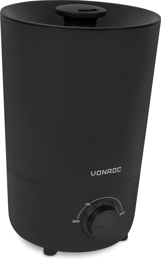 VONROC Luchtbevochtiger 2,6 liter – ultrasoon - 360° mistuitlaat - zwart