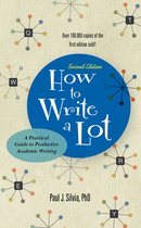 Boek "How to Write a Lot" in Tweede Editie, met tekst en abstracte patronen.