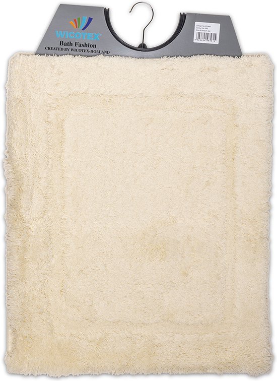 Wicotex-Bidetmat-tapis de toilette-tapis de toilette uni beige-Bas anti-dérapant