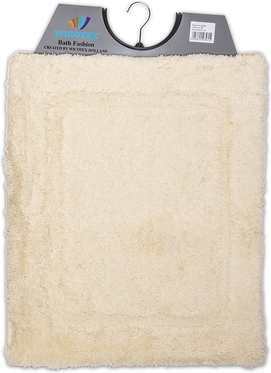 Wicotex - Bidetmat - WC mat - Toiletmat uni Beige - Antislip onderkant - Afmeting 50x60cm