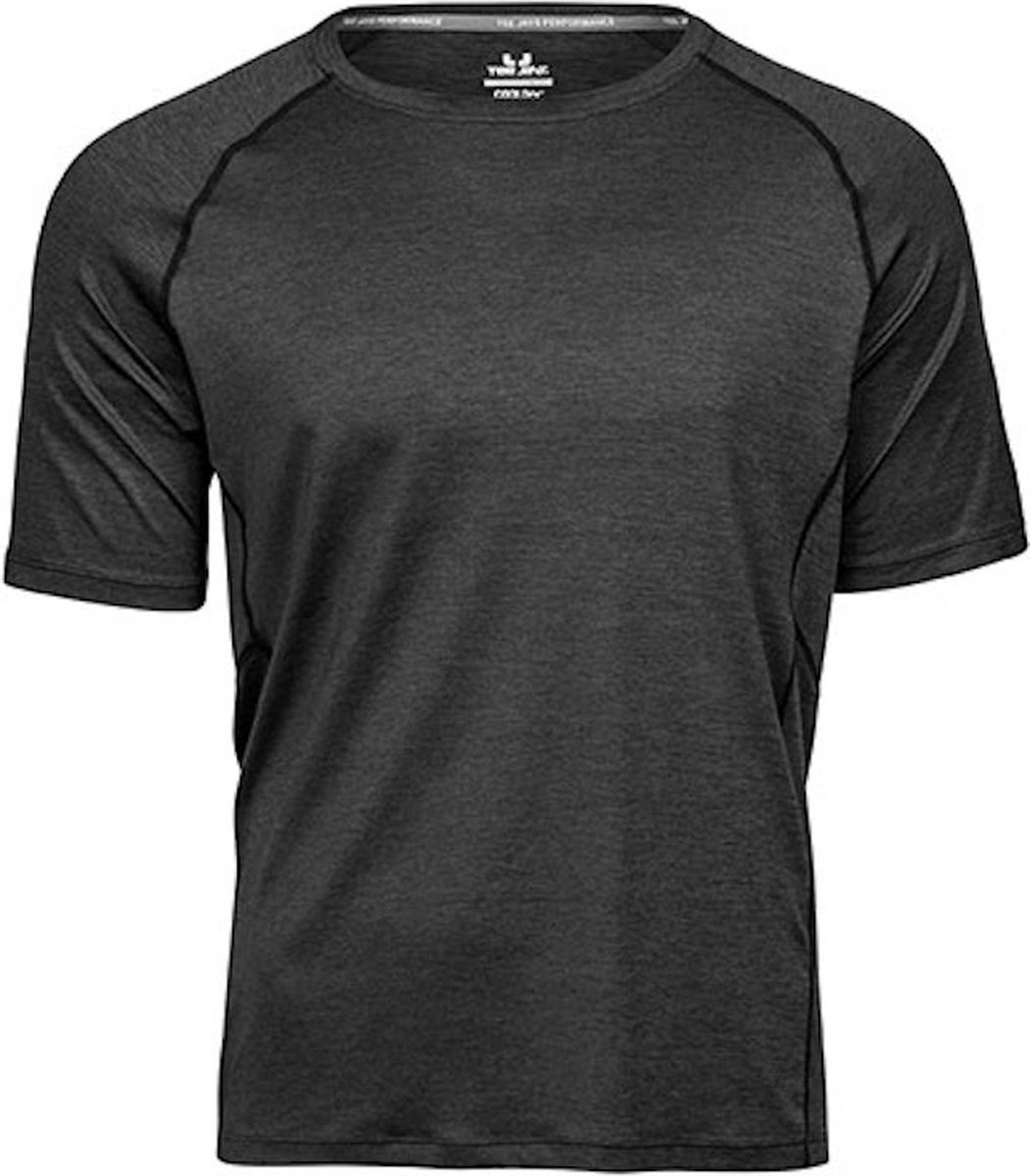 Men´s CoolDry Sportshirt met korte mouwen Black Melange - XL