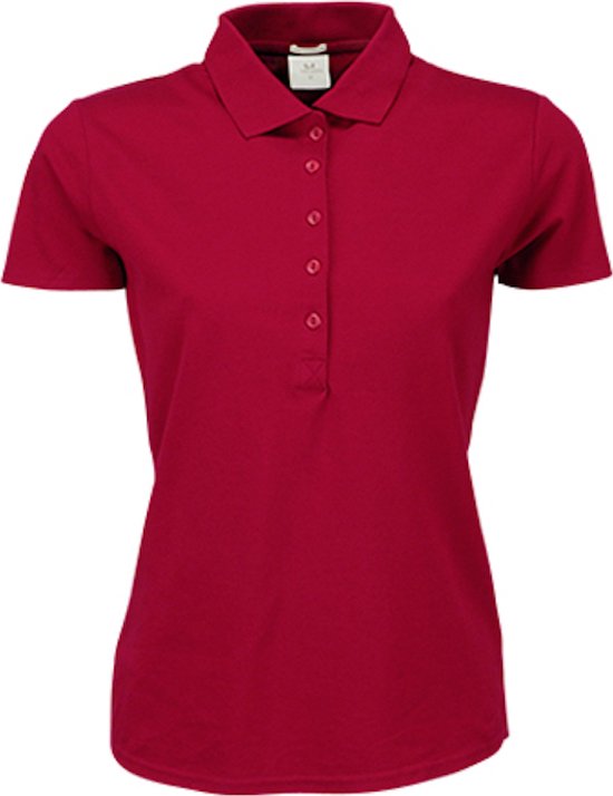 Women´s Luxury Stretch Polo met korte mouwen Deep Red - 3XL