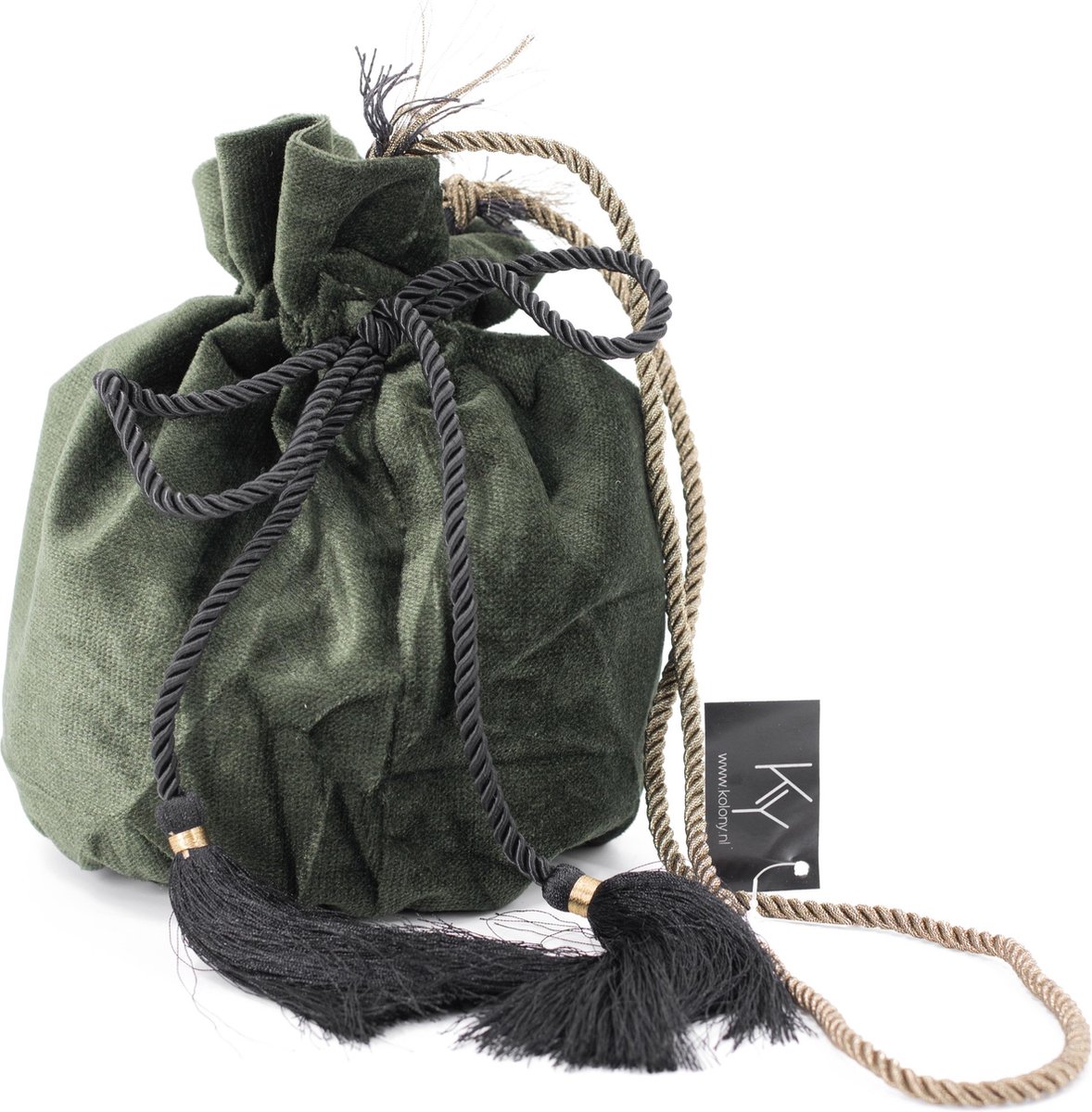 Tasje - Decoratie - Velvet - 25cm- incl kwastjes