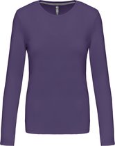 Damesshirt met lange mouwen en ronde hals Purple - XL