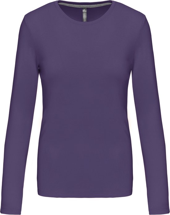 Damesshirt met lange mouwen en ronde hals Purple - XL