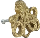 Knopje metaal octopus goud