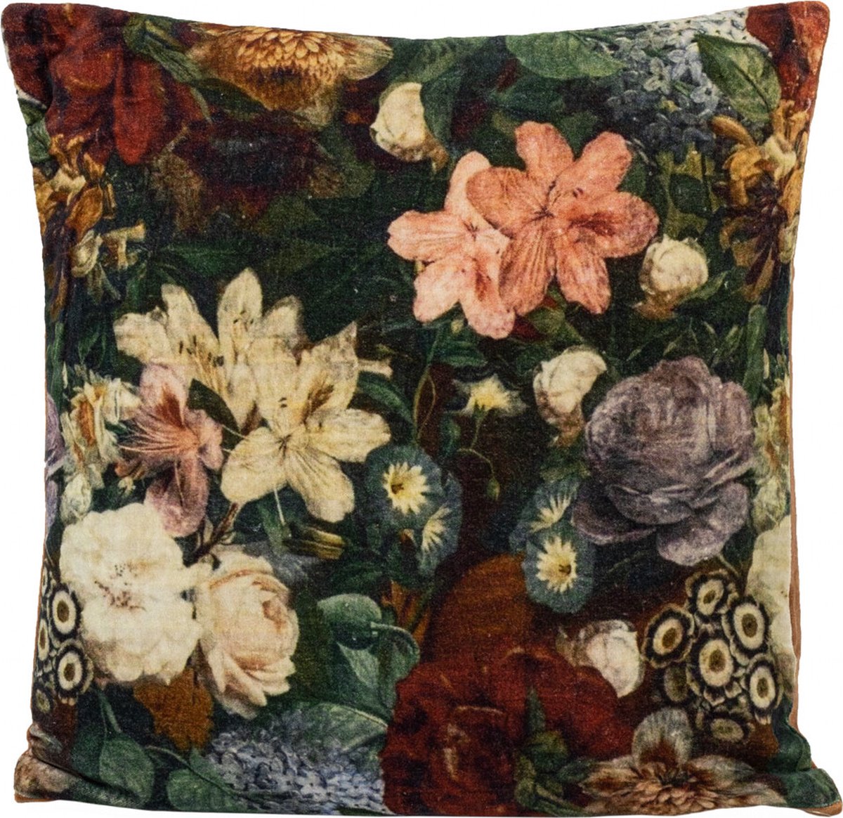 HomeBound by KY | Kussen velvet bloemen | 45x45cm | bloemenkussen