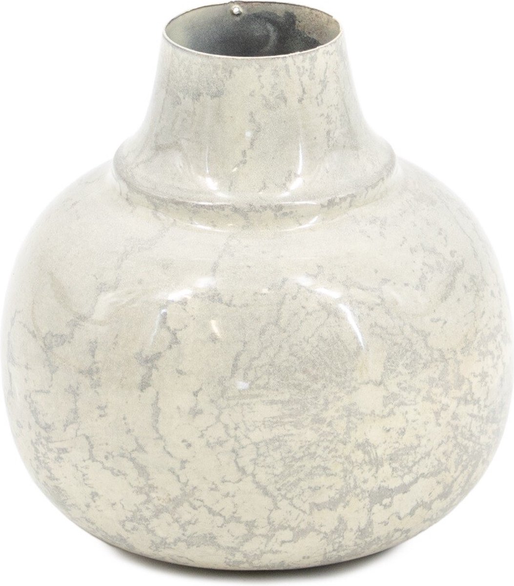 homebound by ky Vaasje metaal white marble | bloemenvaas | vaasje Wit