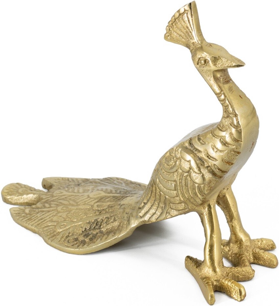 Decoratie pauw goud