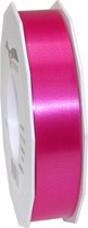 1x XL Hobby/decoratie fuchsia roze kunststof sierlinten 2,5 cm/25 mm x 91 meter- Luxe kwaliteit - Cadeaulint lint/ribbon