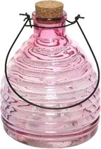 Wespenvanger/wespenval roze 17 cm van glas - Insectenvangers/insectenvallen - Insectenbestrijding