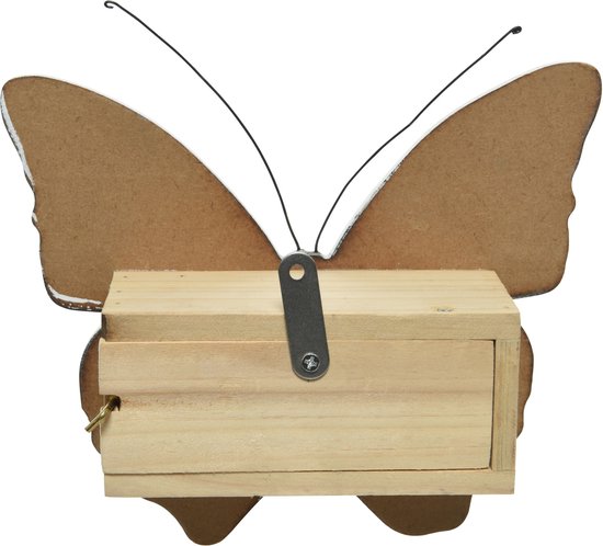 Maison papillon marron/orange 20 cm - Décoration de jardin - Animal friendly - Hotel/ maison pour papillons