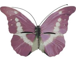 Roze vlinderhuis 20 cm - Tuindecoratie - Diervriendelijk - Hotel/huisje voor vlinders