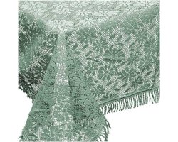 Unique Living tafelkleed/tafellaken - buiten/binnen - groen - 150 x 220 cm - Kant patroon - waterbestendig