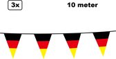 3x Vlaggenlijn Duitsland 10 meter - Landen festival thema feest vlaglijn verjaardag fun party