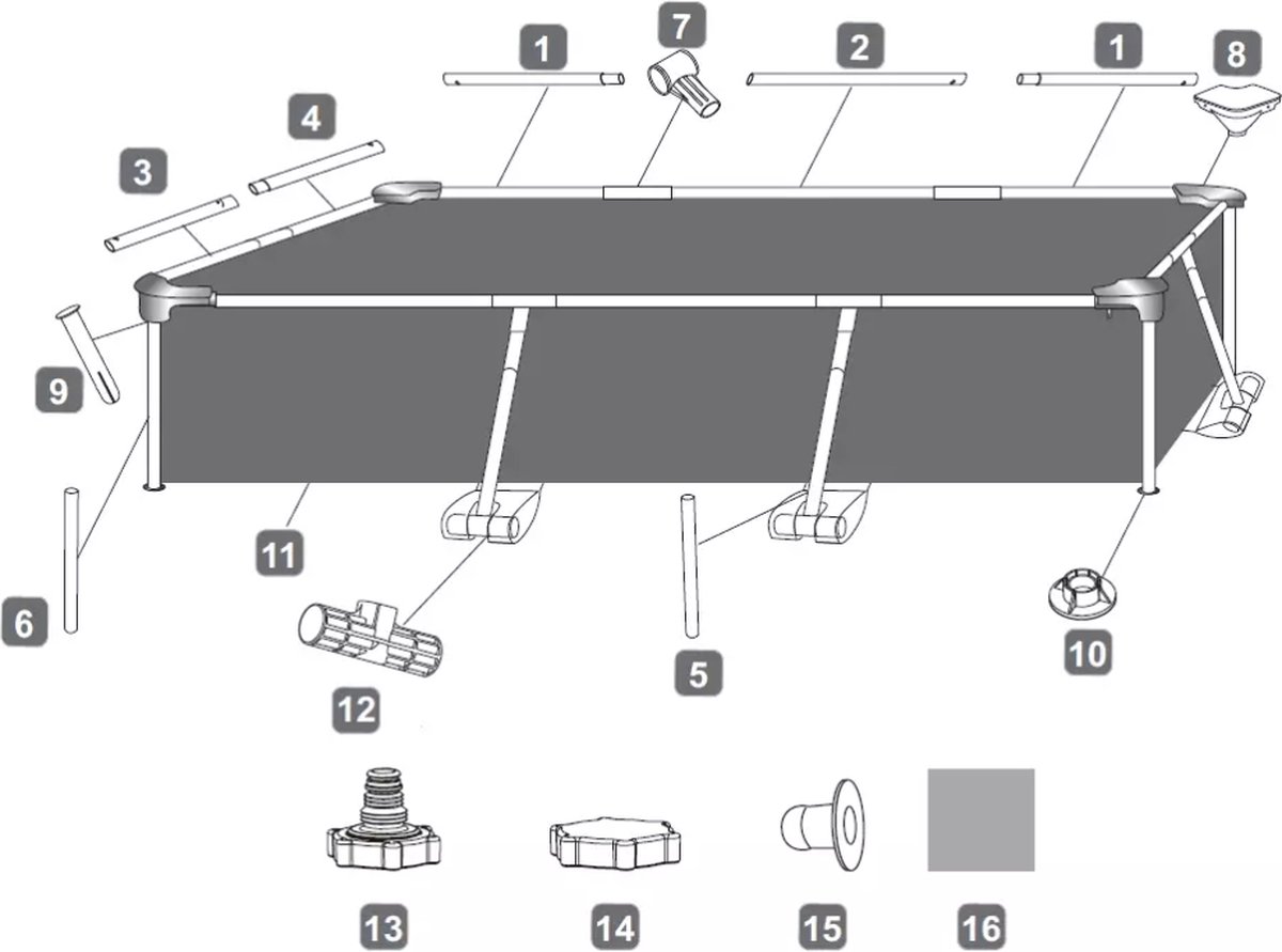 Bestway Steel Pro Zwembad Rechthoekig 2.59 m x 1.70 m x 61 cm