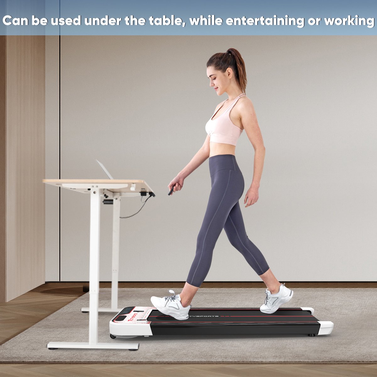 Zonovi Loopband - Wandelband onder bureau - Inklapbaar - 1-10 km/u - 120 KG