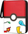 Afbeelding van het spelletje Vaxiuja -Opbergbox voor Pokemon Cards -Verzamelmap Geschikt voor Pokémon -400 vakjes -met rits - waterdicht - rood/wit