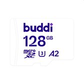 Carte mémoire Buddi MicroSDXC avec adaptateur de carte SD 128 Go Wit