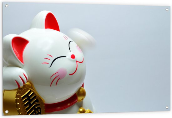 Papier Knippen Maneki Neko Kat Pictogram Geïsoleerd Op Blauwe Achtergrond Japan Gelukkige Papier Knippen Maneki Neko Kat Pictogram Geïsoleerd Op Blauwe Achtergrond Japan Gelukkige