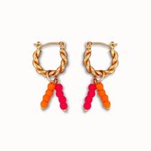ByNouck Jewelry - Neon Beads Hoop Set - Sieraden - Dames Oorbellen - Verguld - Oorbellen Set
