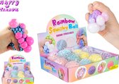 Happy Trendz® 4 stuks Mesh squishy Ball multi Color - Rainbow squishy ball multi kleuren - knijp - fidget ball - set of 4