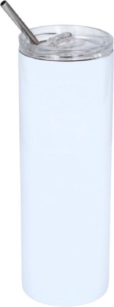 Sublimatie thermosbeker met rietje - 20oz - rvs