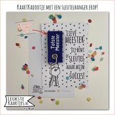 Kaartkadootje -> Sleutelhanger Juf & Meester, Schooljaar – No:02 (Jij bent de sleutel naar mijn succes! Liefste Meester-Blauw) - LeuksteKaartjes.nl by xMar