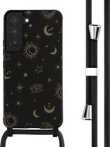 iMoshion Hoesje Met Koord Geschikt voor Samsung Galaxy S22 - iMoshion Siliconen design hoesje met koord - Zwart / Sky Black