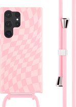 iMoshion Hoesje Met Koord Geschikt voor Samsung Galaxy S23 Ultra - iMoshion Siliconen design hoesje met koord - Roze / Retro Pink