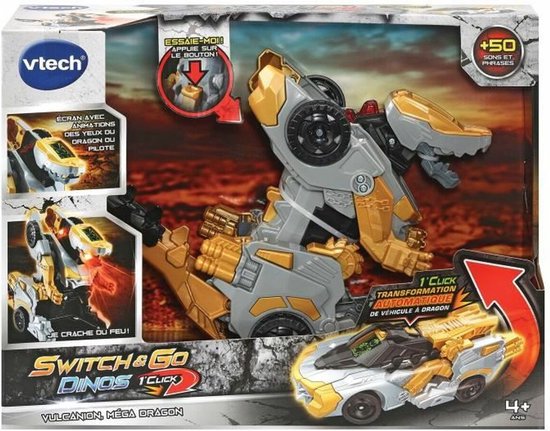 Transformers Voertuig Vtech Switch & Go Dinos - Vulcanion, Mega Dragon