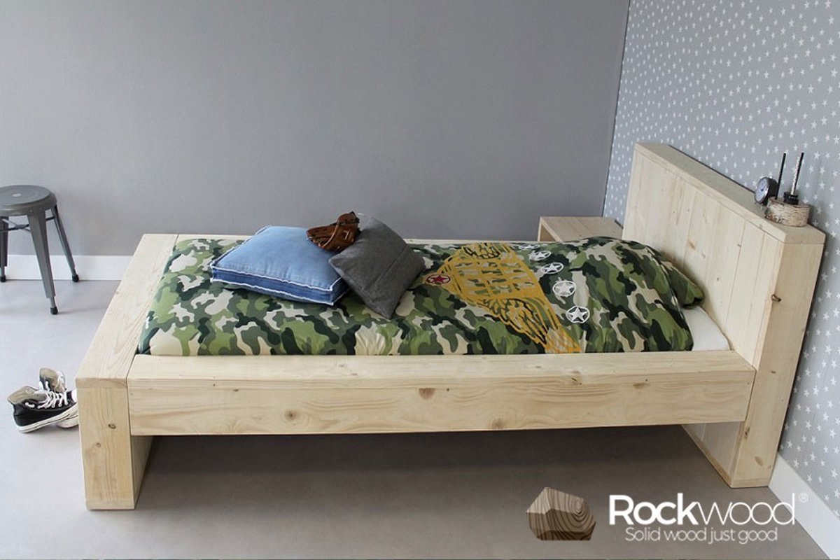 Rockwood® Kinderbed Storm met lattenbodem en 1 combi opbergladenaturel onbehandeld