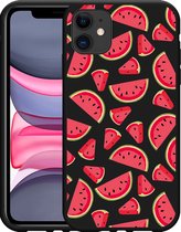 Cazy Hoesje Zwart geschikt voor iPhone 11 Watermeloen